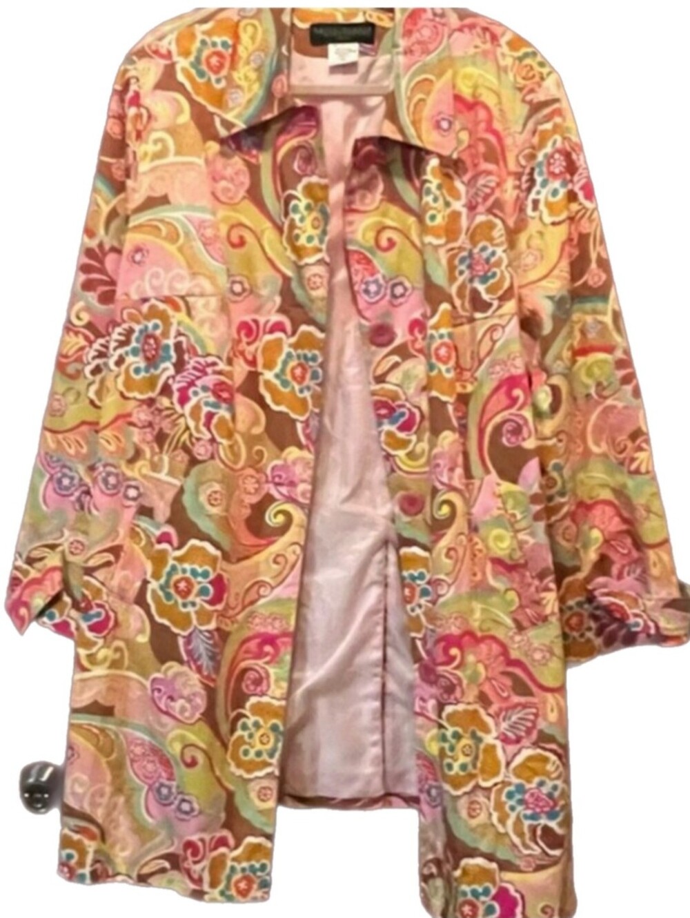 Harve Bernard, Women's Floral Paisley Trench Coat - Multicolor, 24W